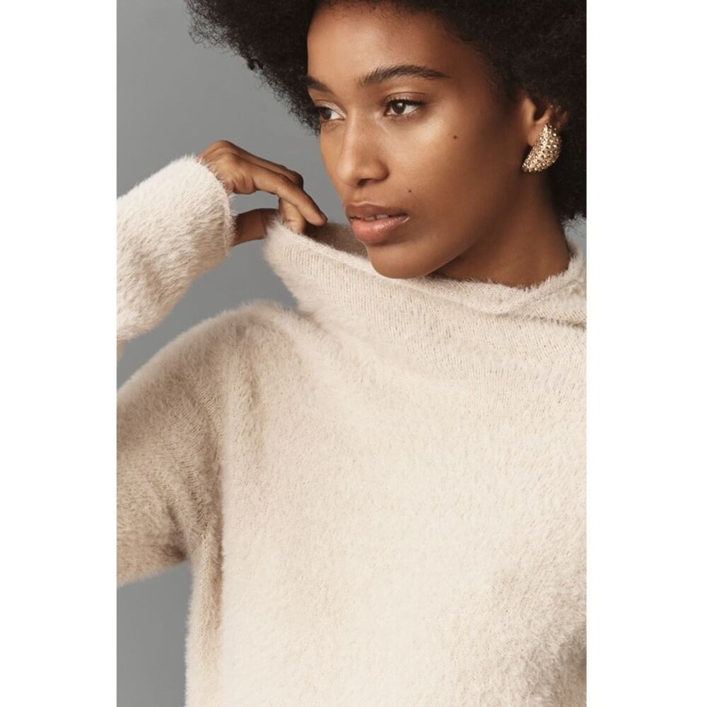 Anthropologie The Thea Eyelash Twofer Sweater Maxi Dress Blush Neutral XLP - Picture 3 of 12